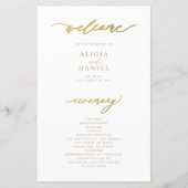 Budget elegante gouden typografie huwelijksprogram (Voorkant)