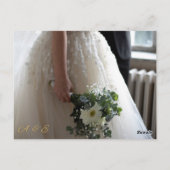 Budget Elegante Groen & Goud Overlay Fotobruiloft Briefkaart (Achterkant)