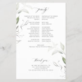 Budget elegante groene bladeren huwelijksprogramma (Achterkant)