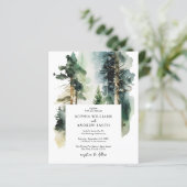 Budget Elegante Groene Bos bruiloft uitnodiging (Staand voorkant)