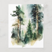 Budget Elegante Groene Bos bruiloft uitnodiging (Achterkant)