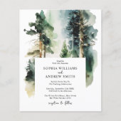 Budget Elegante Groene Bos bruiloft uitnodiging (Voorkant)