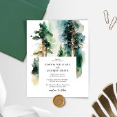 Budget Elegante Groene Bos bruiloft uitnodiging