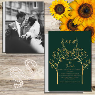 budget ELEGANTE groene EN GOUDEN BRUILOFT Flyer
