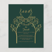 budget ELEGANTE groene EN GOUDEN BRUILOFT Flyer (Voorkant)
