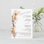 Budget Elegante herfst bloemen bruiloft uitnodigin Kaart (Staand voorkant)