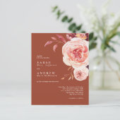 Budget Elegante Herfst Terracotta Bruiloft Uitnodi (Staand voorkant)