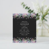 Budget Elegante Holografische Glitter Zwarte Huwel (Staand voorkant)