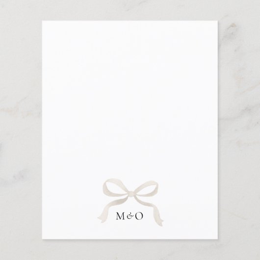 BUDGET Elegante Ivoor Beige Boog Monogram Bruiloft (Achterkant)
