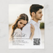 BUDGET Elegante Kalligrafie Foto QR Code Huwelijk (Achterkant)