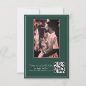 Budget Elegante Kalligrafie Groene Foto QR Code Save The Date (Achterkant)
