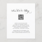 Budget Elegante Kalligrafie QR Code Huwelijksuitno (Achterkant)