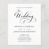 Budget Elegante Kalligrafie QR Code Huwelijksuitno (Voorkant)