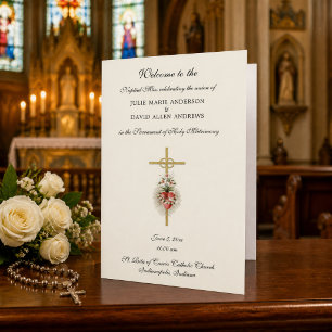Budget Elegante Katholieke Huwelijksprogramma Brie Briefpapier