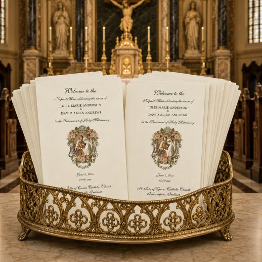 Budget Elegante Katholieke Huwelijksprogramma Brie Briefpapier