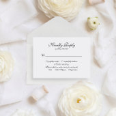 Budget Elegante Klassieke Script Monogram Trouwen Informatiekaartje