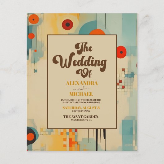 Budget Elegante Mid Century Bloemenbruiloft (Voorkant)