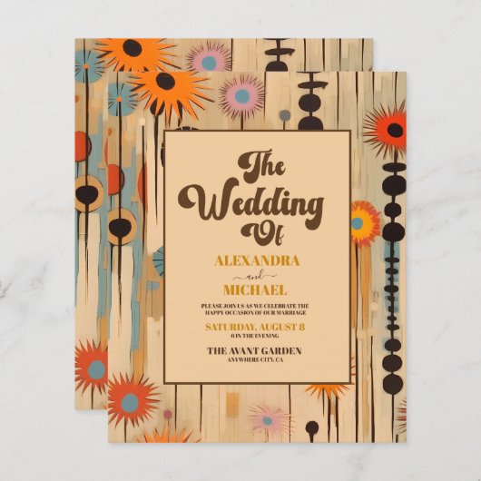 Budget Elegante Mid Century Bloemenbruiloft (Voorkant / Achterkant)