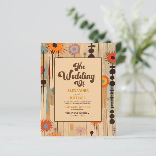 Budget Elegante Mid Century Bloemenbruiloft (Staand voorkant)