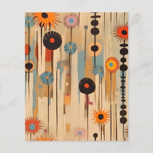 Budget Elegante Mid Century Bloemenbruiloft (Achterkant)