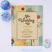 Budget Elegante Mid Century Bloemenbruiloft Flyer (Enkel)