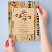 Budget Elegante Mid Century Bloemige Bruiloft Flyer (Hand)