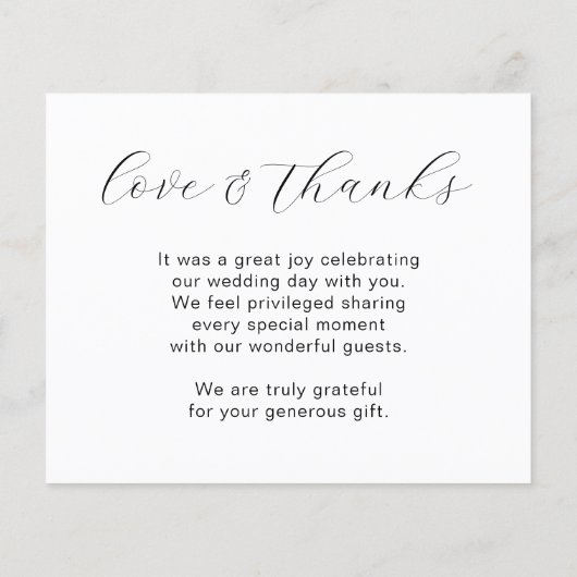 Budget Elegante minimale bruiloft dank u Flyer (Achterkant)