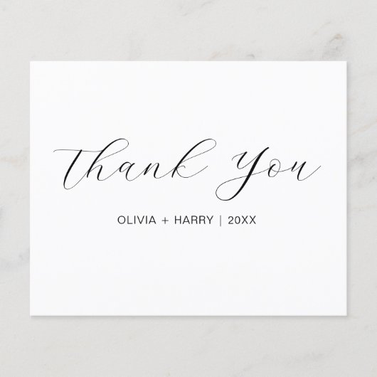 Budget Elegante minimale bruiloft dank u Flyer (Voorkant)