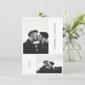 Budget Elegante Minimalistische 2 foto bruiloft Kaart (Staand voorkant)