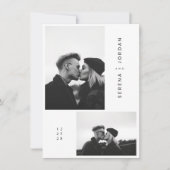 Budget Elegante Minimalistische 2 foto bruiloft Kaart (Voorkant)