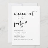 Budget Elegante Moderne Uitnodiging Voor Verloving (Voorkant)