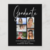 Budget Elegante Multi-Foto Afstudeeruitnodiging Flyer (Voorkant)
