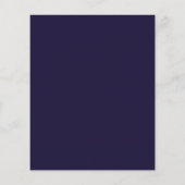 Budget Elegante Navy Blauwe Damast Trouwuitnodigin (Achterkant)