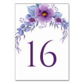 Budget Elegante Paarse Bloemenbruiloft Kaart (Voorkant)