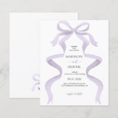 BUDGET Elegante Paarse Strik Monogram Bruiloft (Voorkant / Achterkant)