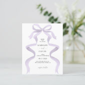 BUDGET Elegante Paarse Strik Monogram Bruiloft (Staand voorkant)