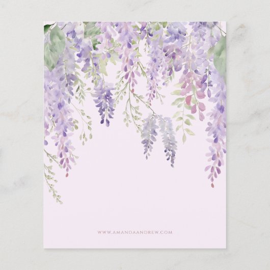 Budget Elegante Paarse Wisteria bruiloft uitnodigi