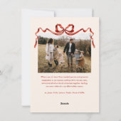 Budget Elegante Rode Boog Kerst Vier Foto Feestdagenkaart (Achterkant)