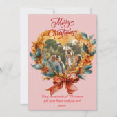 Budget Elegante Rode Strik Kerst Foto Vakantie Feestdagenkaart (Voorkant)