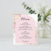 Budget Elegante Roze Bloemboog Menu Kaart (Staand voorkant)