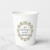 Budget Elegante Roze Bruiloftsfeest Papieren Beker (Achterkant)