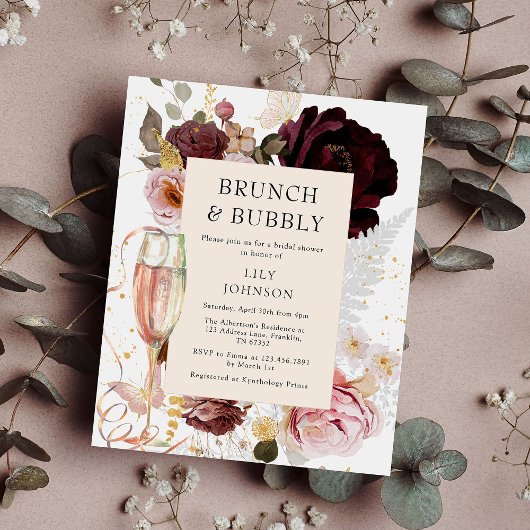 Budget Elegante Roze Bruine Brunch & Mousserende W Flyer