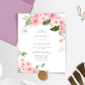 Budget Elegante Sakura Bloemen Bruiloft Uitnodigin