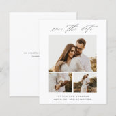Budget Elegante Script Foto Collage Save The Date (Voorkant / Achterkant)