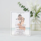 Budget Elegante Script Foto Trouw Uitnodiging (Staand voorkant)