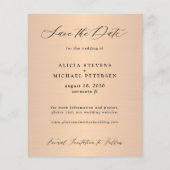Budget elegante script foto trouwkaart save the da (Achterkant)