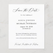 Budget elegante script foto trouwkaart save the da (Achterkant)