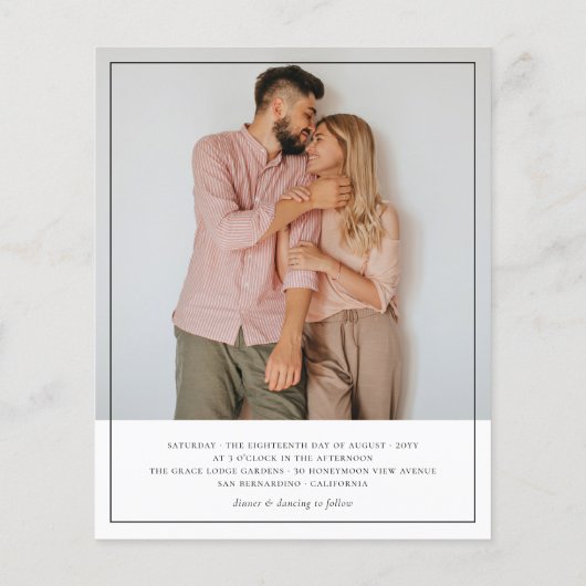 Budget Elegante Script Minimalistische 5 Foto's Tr (Achterkant)