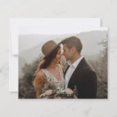 Budget Elegante Scriptuur Foto Huwelijksuitnodigin (Achterkant)