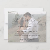 Budget Elegante Scriptuur Foto Huwelijksuitnodigin (Voorkant)